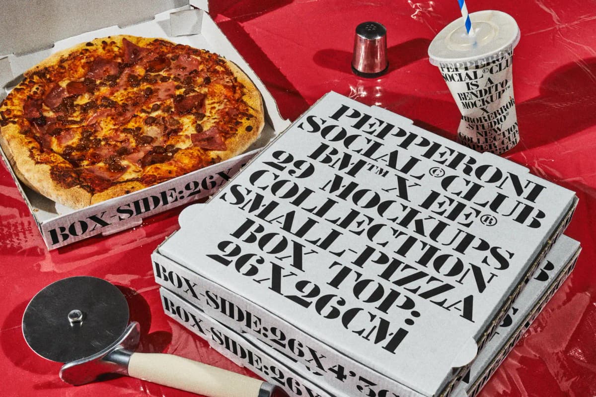 Pepperoni Social Club – Pizza Box Mockup Collection