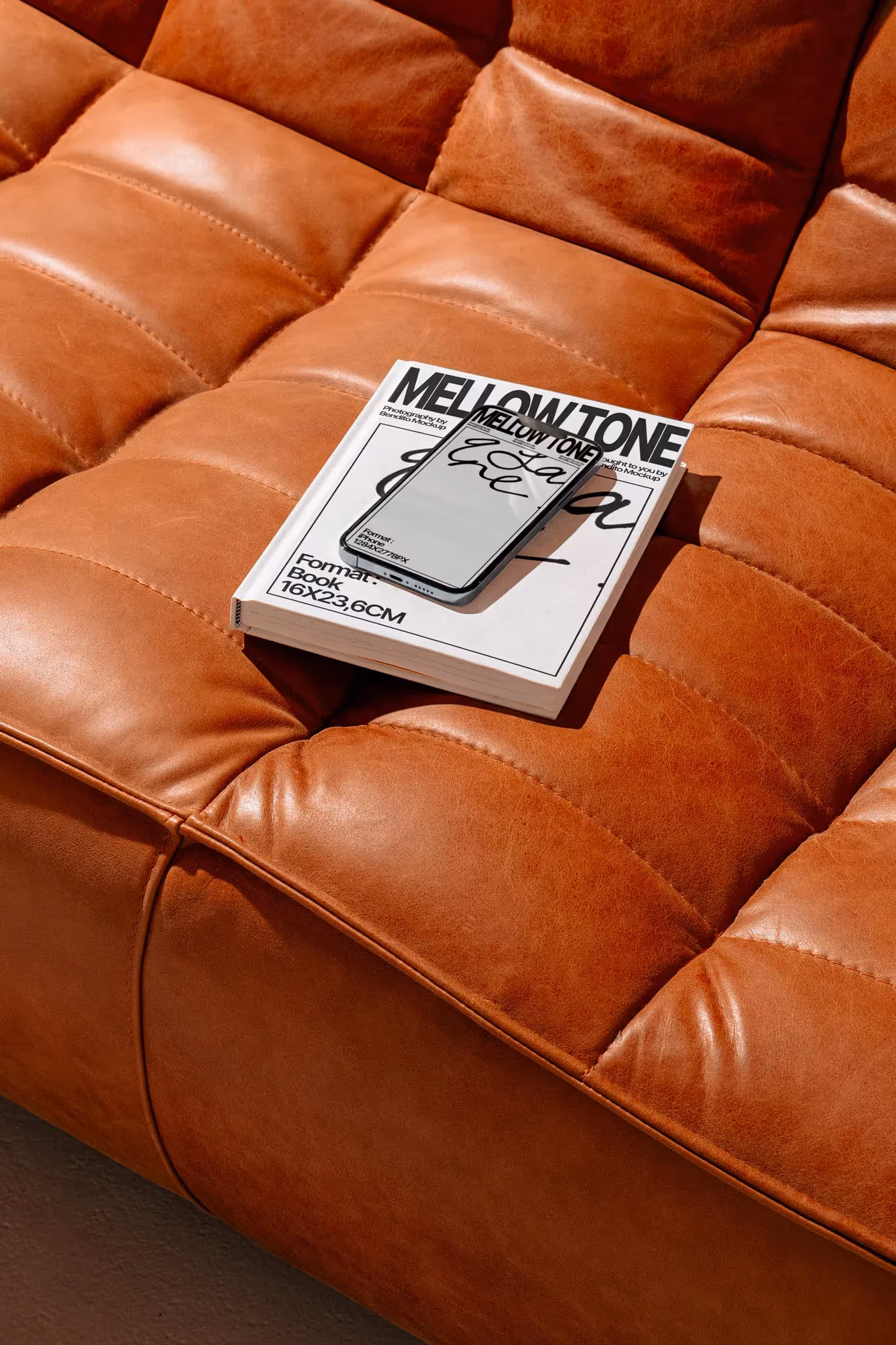 iPhone Mockup on Magazine