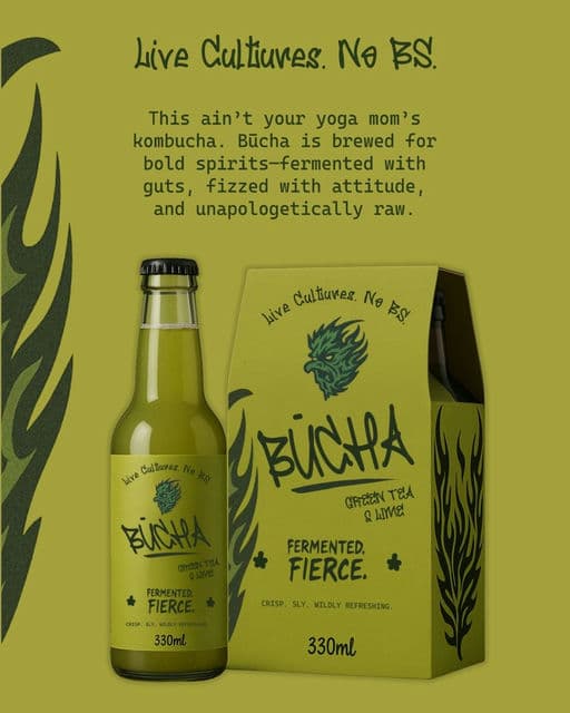 BÜCHA | Visual Brand Identity Design – Food & Beverage identity by brandingbyel, additional view 4 of 9