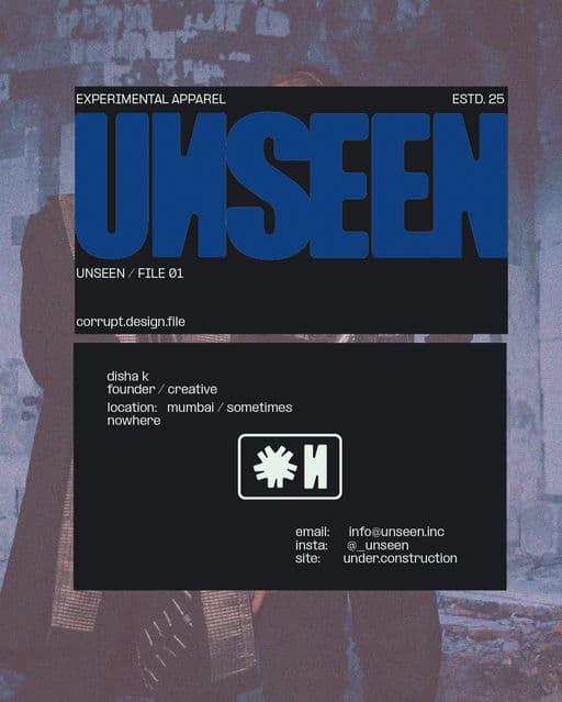 Unseen - Experimental Apparel wear – Fashion & Apparel identity by diisshaakdesigns, additional view 3 of 9
