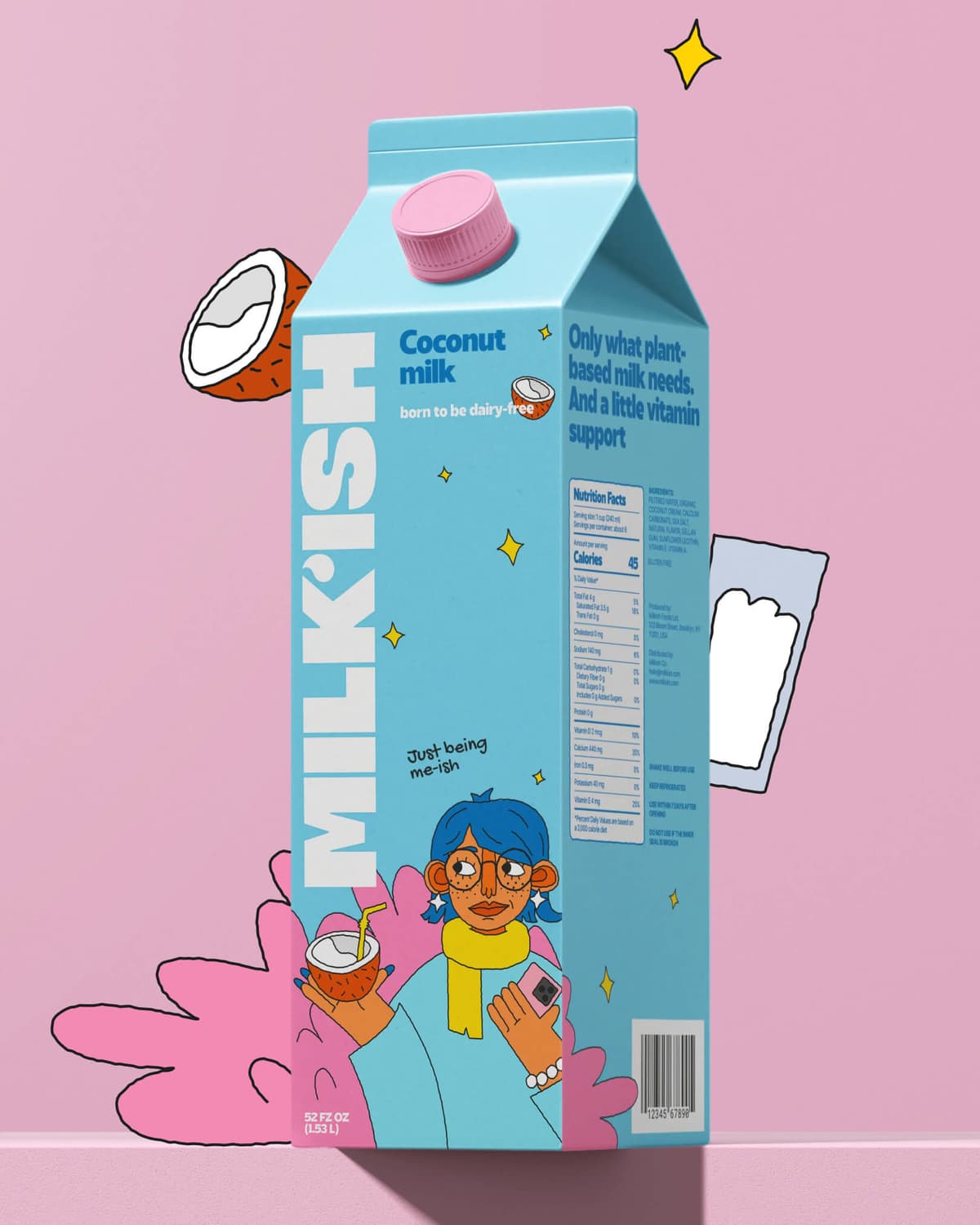 Plant-based milk brand MILK'ISH – Food & Beverage identity by caps-dstudio, additional view 10 of 11