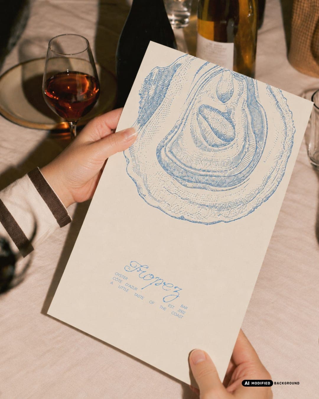 Tropez – Food & Beverage identity by Biaa_creates, AI MODIFIED · background
