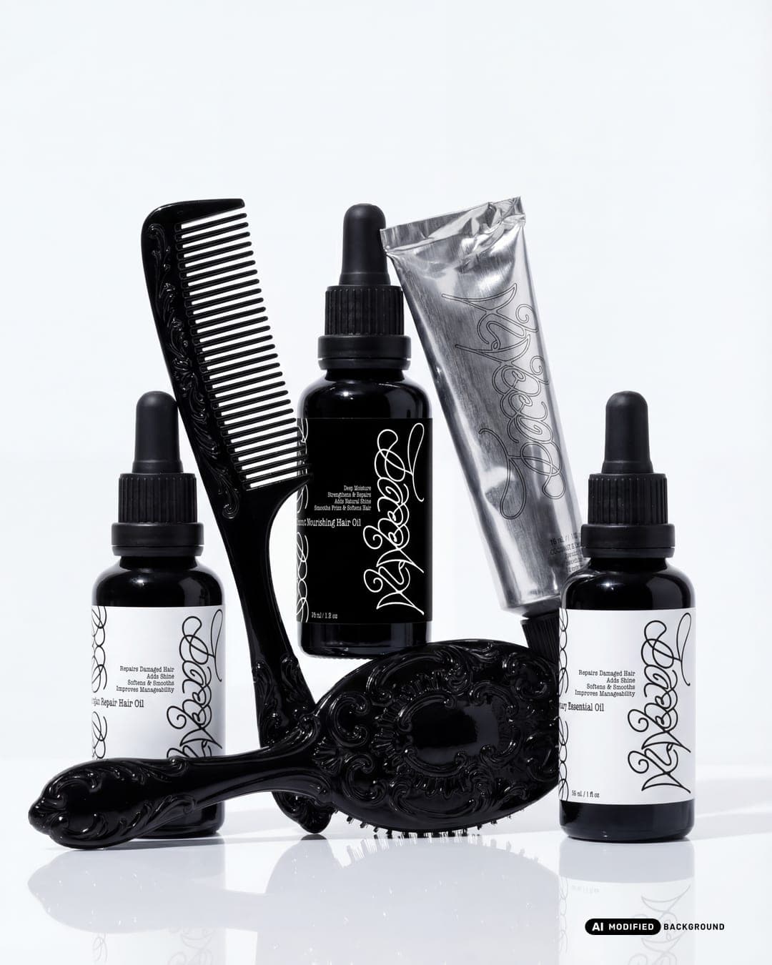 Toccara Hair Care – Beauty & Personal Care identity by Velloso, AI MODIFIED · background