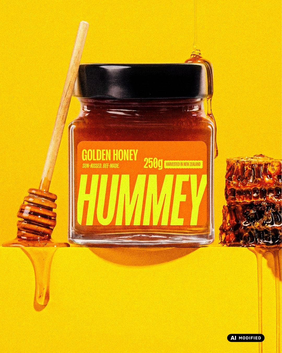 HUMMEY | Modern Honey Packaging Design – AI MODIFIED