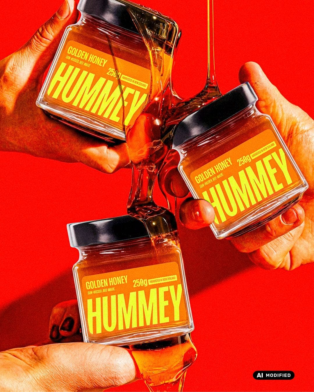 HUMMEY | Modern Honey Packaging Design – AI MODIFIED
