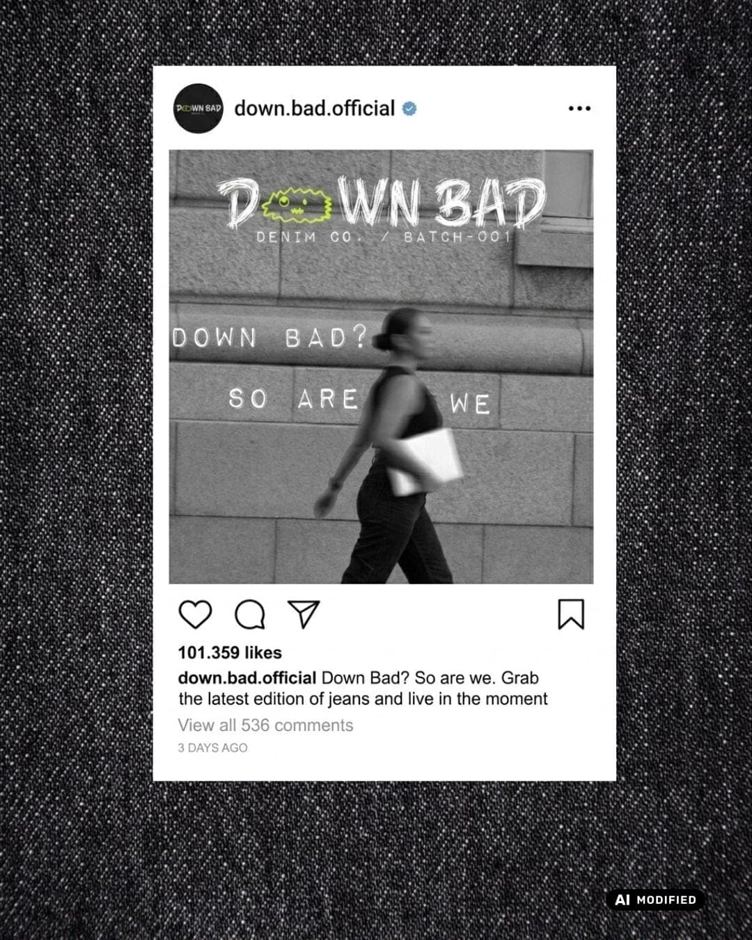 Down Bad – Fashion & Apparel identity by Meera Vijay, additional view 2 of 7, AI MODIFIED
