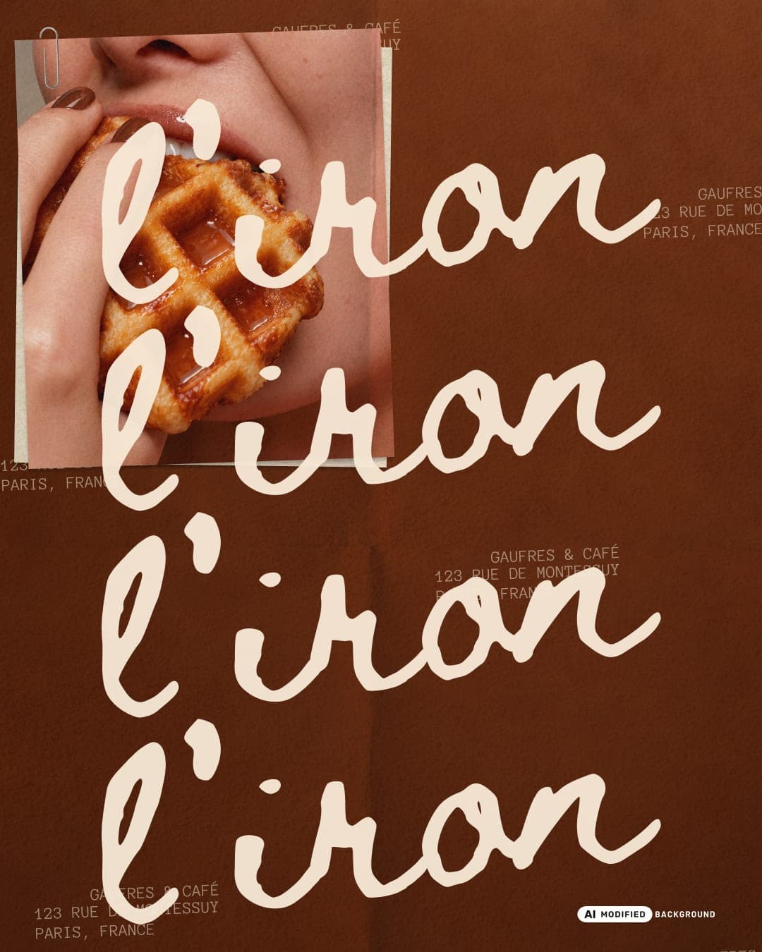 l’iron café – Food & Beverage identity by noboringcreative, additional view 5 of 10, AI MODIFIED · background