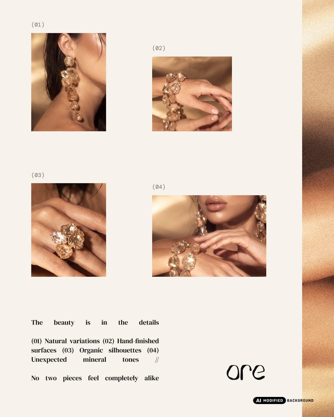 Ore – Fashion & Apparel identity by Sand design, additional view 3 of 10, AI MODIFIED · background