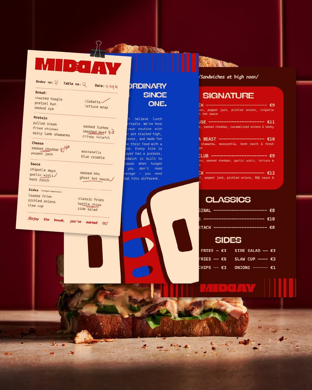 Midday - Sandwich house branding
