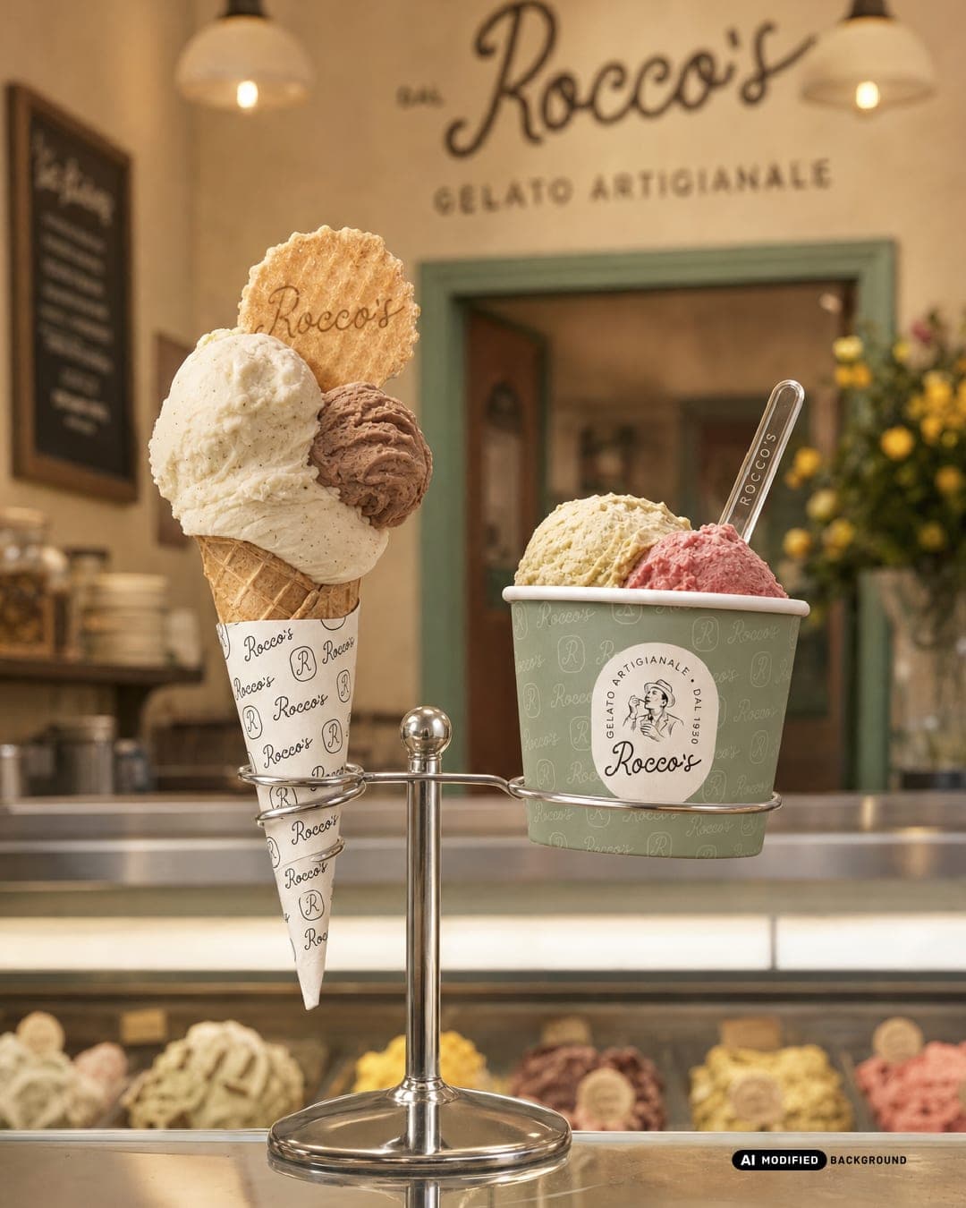 Rocco's – Food & Beverage identity by brandingwithkamelia, additional view 8 of 10, AI MODIFIED · background