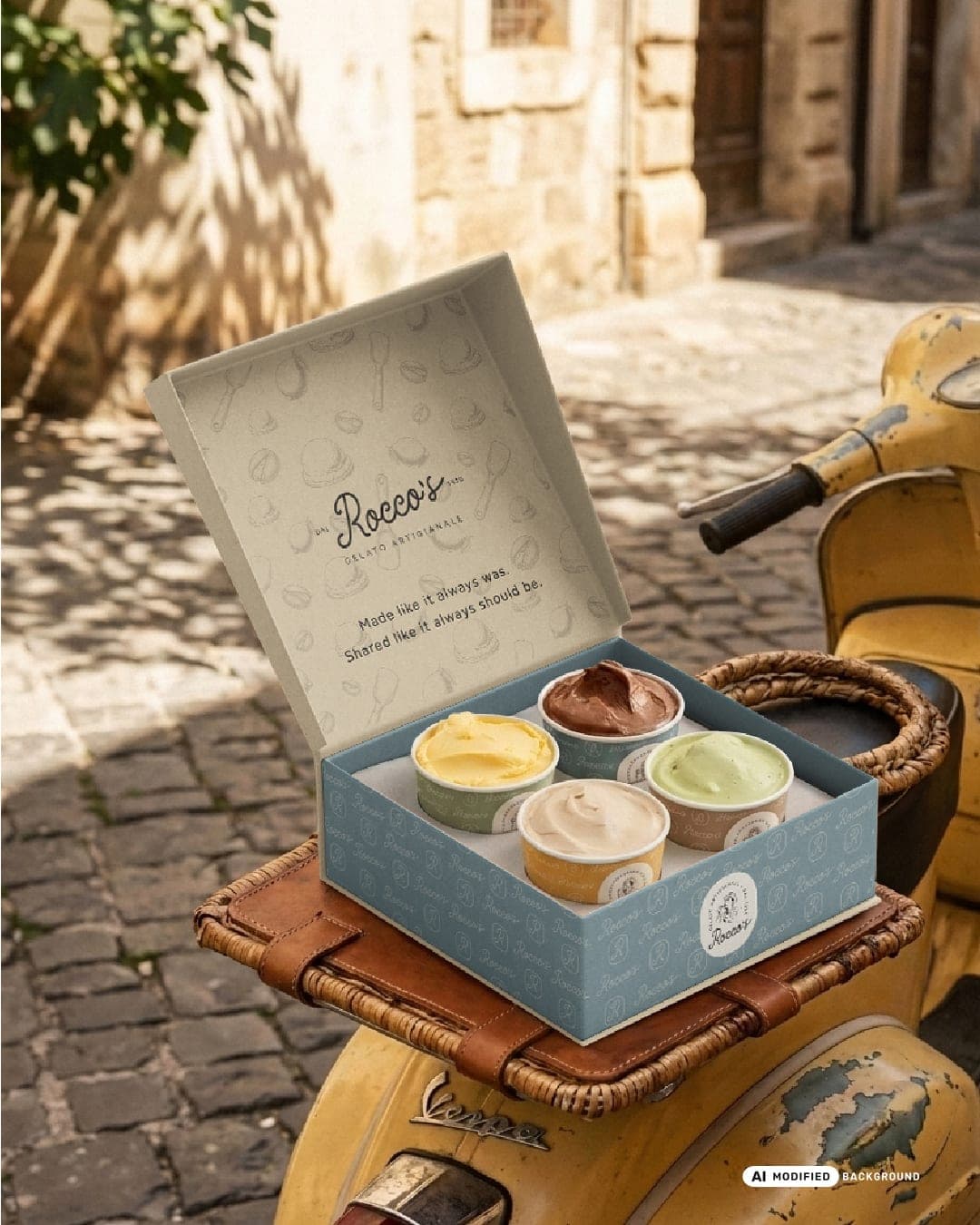 Rocco's – Food & Beverage identity by brandingwithkamelia, AI MODIFIED · background