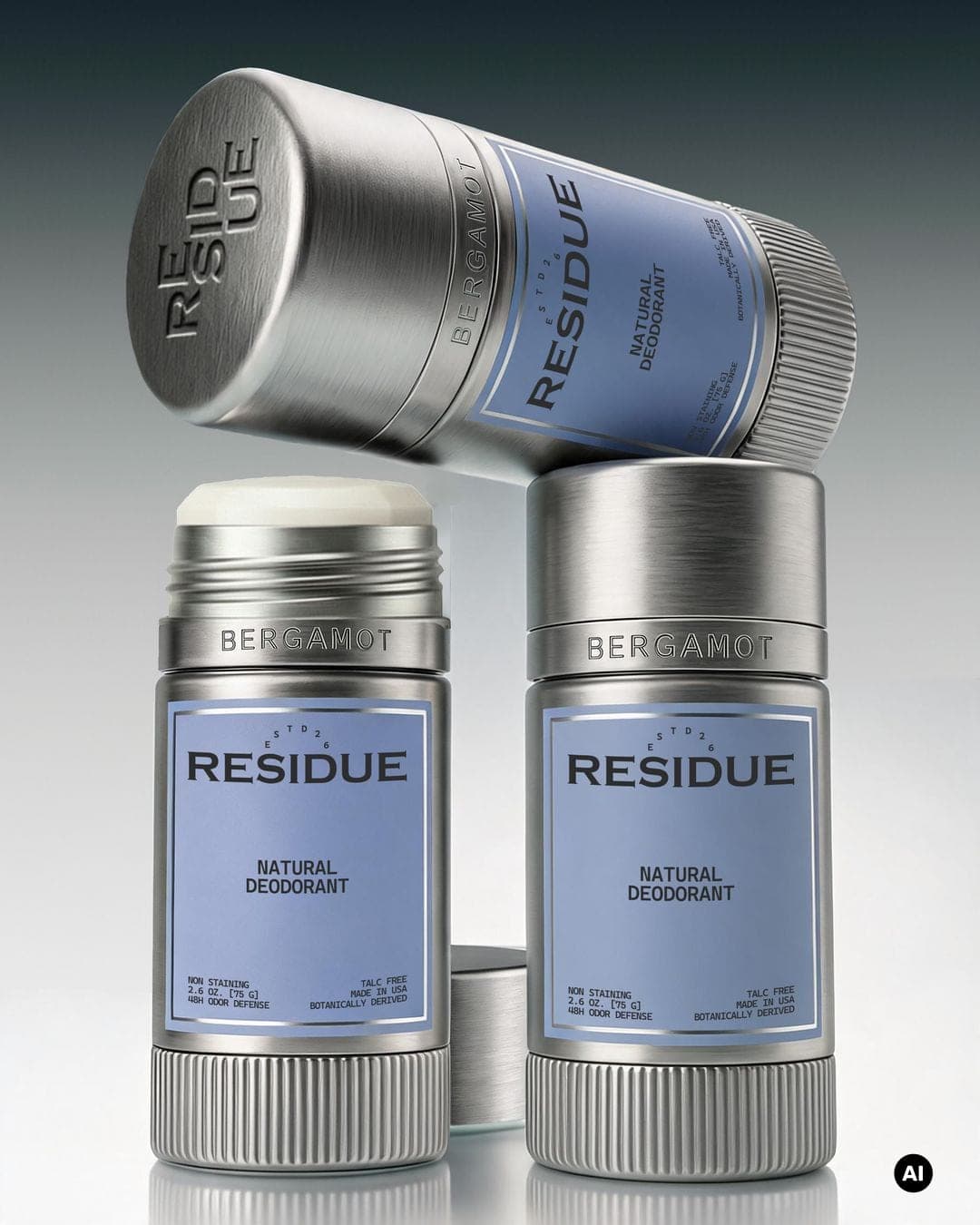 RESIDUE | Natural Deodorant Brand – Beauty & Personal Care identity by syeda maham, additional view 10 of 10, AI