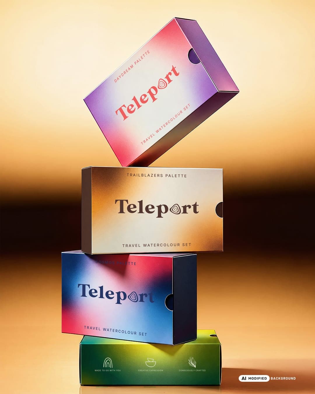 TELEPORT – Entertainment & Media identity by syeda maham, AI MODIFIED · background