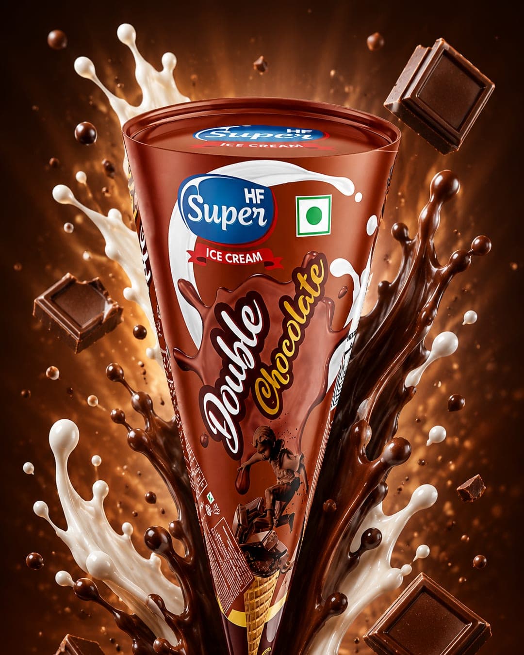 HF Super Four Flavour Ice Cream Cone