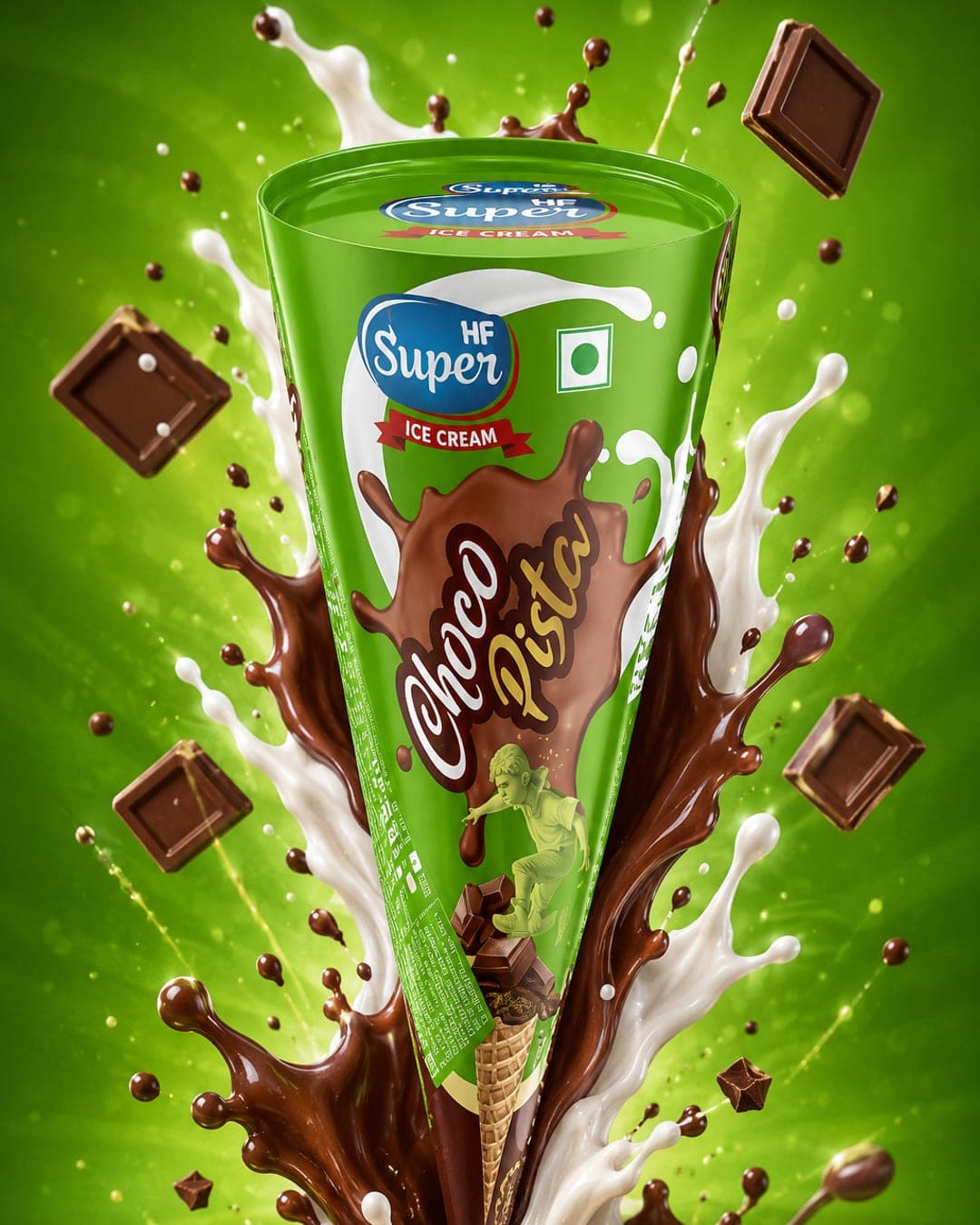 HF Super Four Flavour Ice Cream Cone