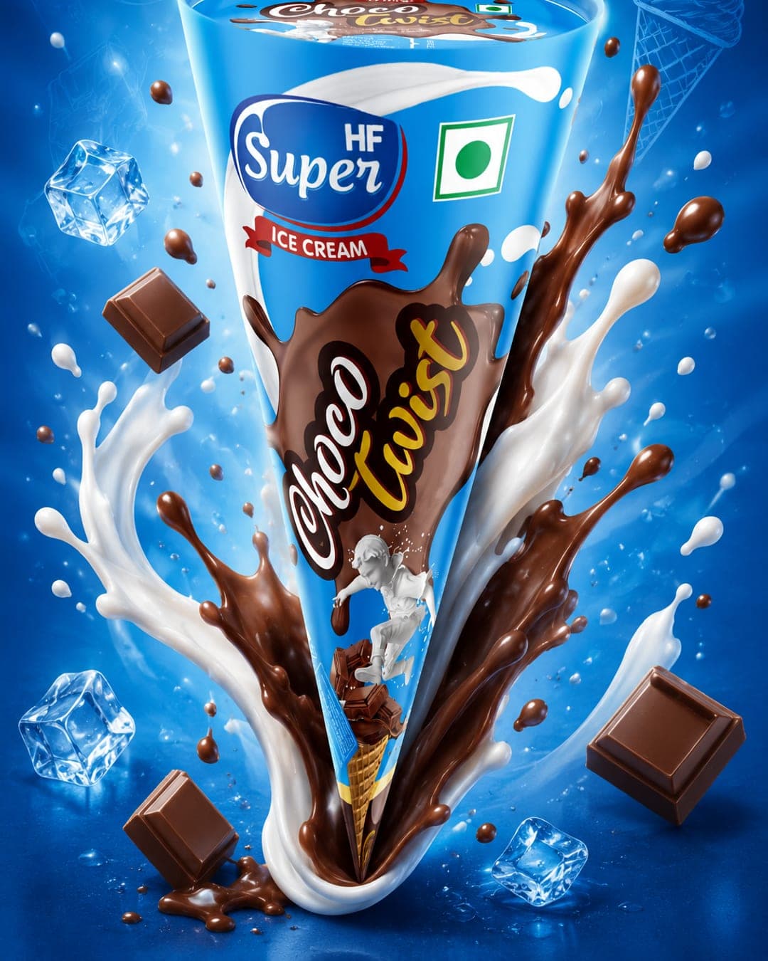 HF Super Four Flavour Ice Cream Cone