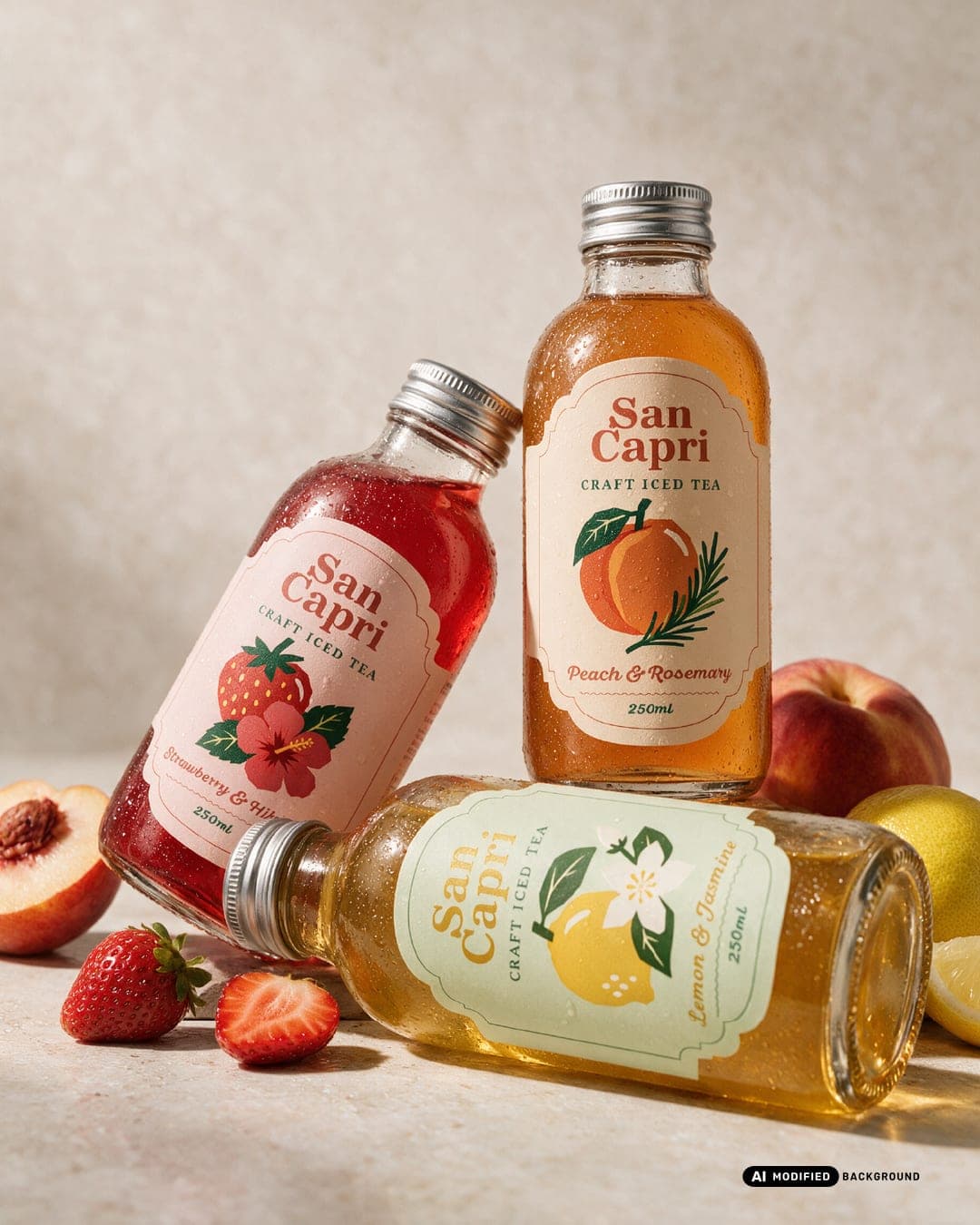 San Capri – Food & Beverage identity by Husain Studio, additional view 4 of 9, AI MODIFIED · background