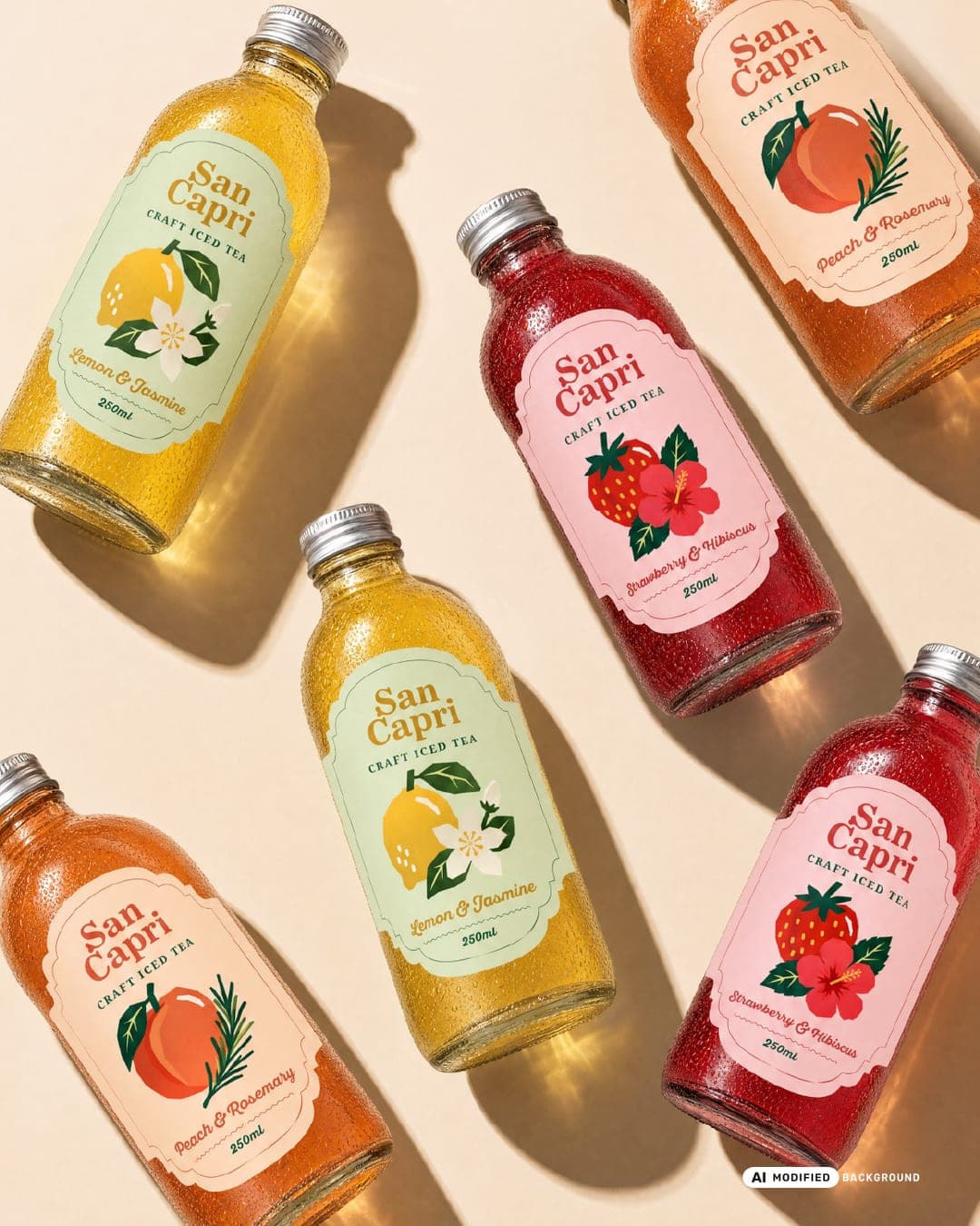 San Capri – Food & Beverage identity by Husain Studio, additional view 9 of 9, AI MODIFIED · background