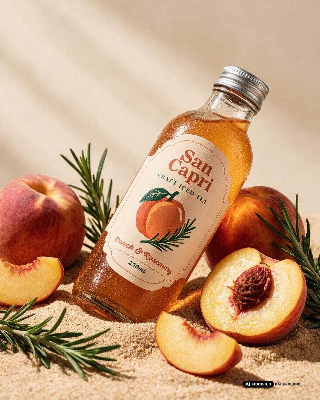 San Capri – Food & Beverage identity by Husain Studio, additional view 2 of 9, AI MODIFIED · background