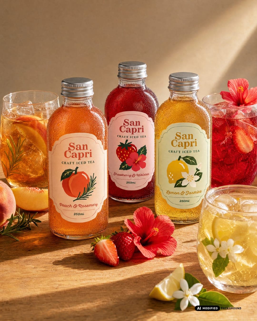 San Capri – Food & Beverage identity by Husain Studio, additional view 6 of 9, AI MODIFIED · background