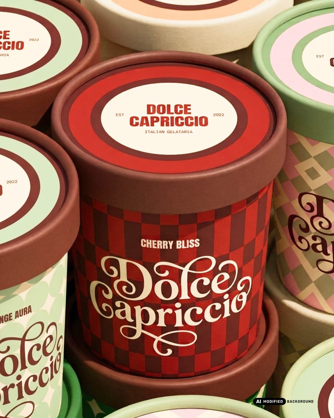 Dolce Capriccio – Food & Beverage identity by WITHAZKIYA, additional view 8 of 9, AI MODIFIED · background