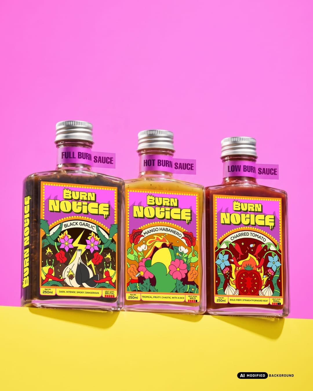 BURN NOTICE – Food & Beverage identity by Tawakkul Tales, additional view 2 of 10, AI MODIFIED · background