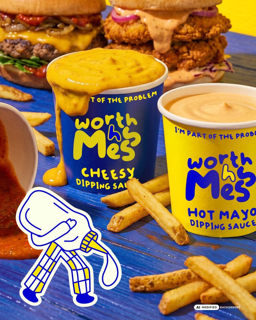 WORTH THE MESS – Food & Beverage identity by Tawakkul Tales, additional view 5 of 10, AI MODIFIED · background