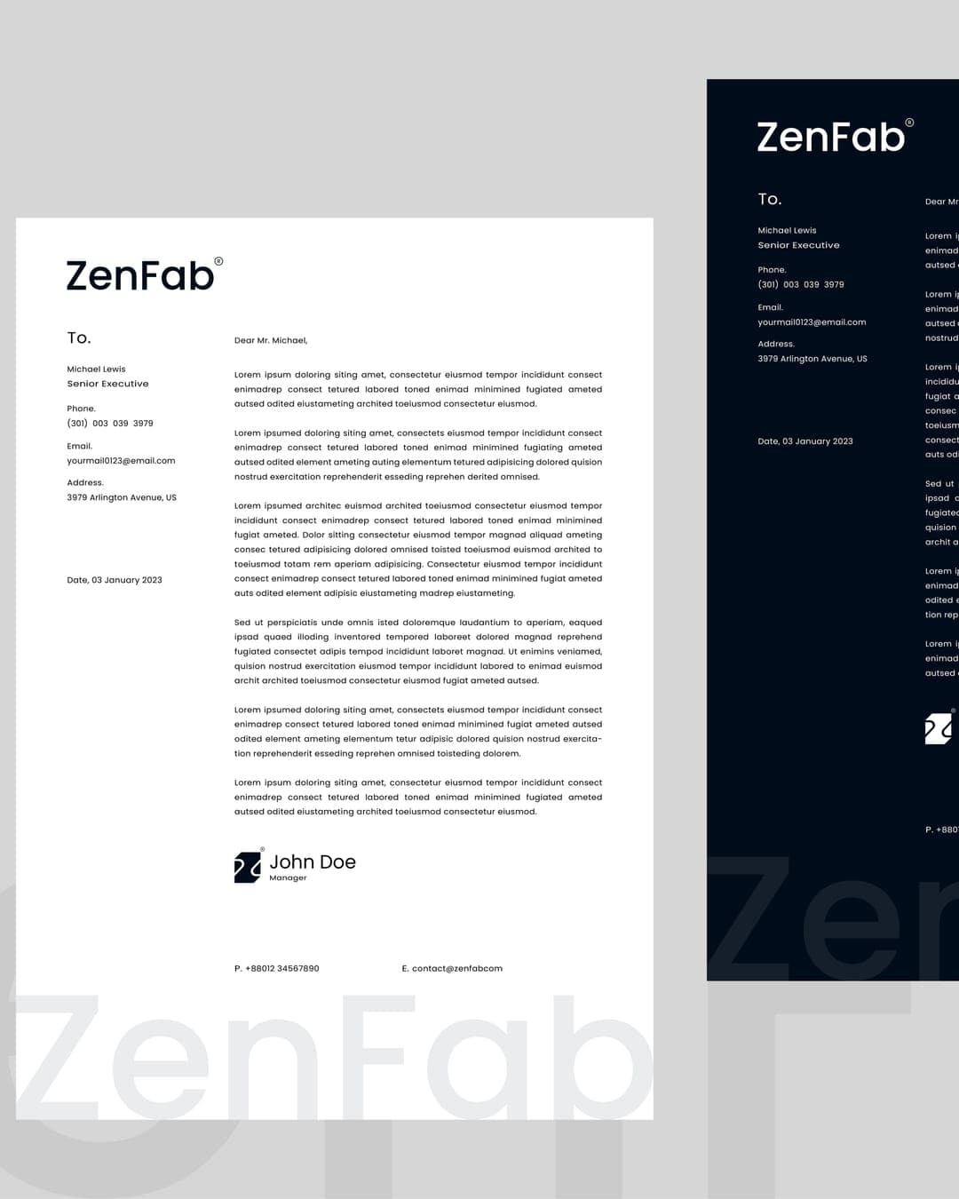 Zenfab – Fashion & Apparel identity by Mojahidul Islam, additional view 8 of 10