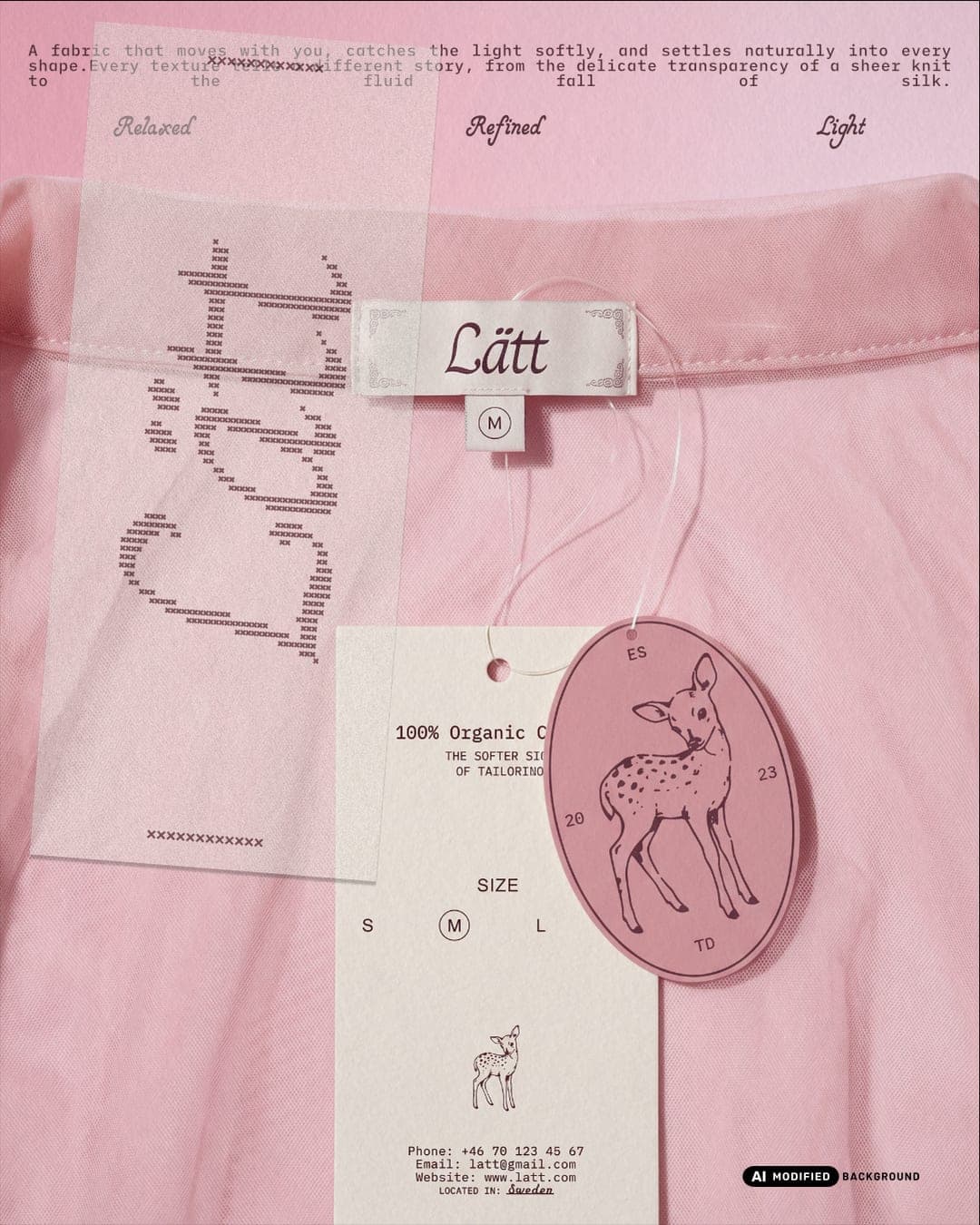 Lätt – Fashion & Apparel identity by Faouzia.design, additional view 8 of 10, AI MODIFIED · background
