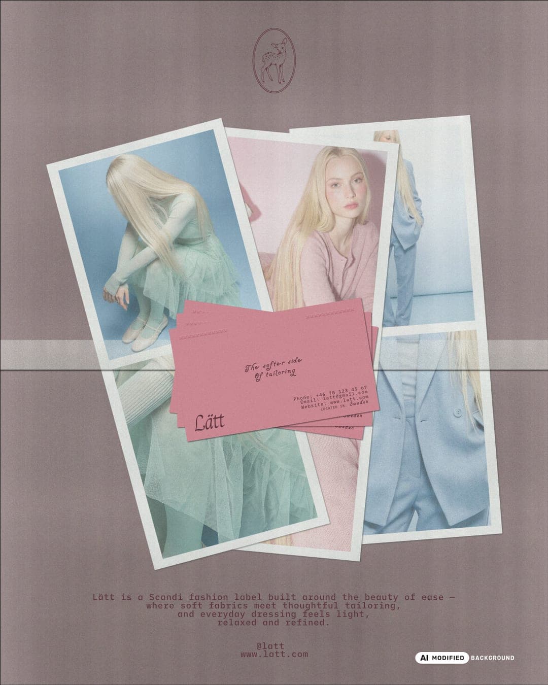 Lätt – Fashion & Apparel identity by Faouzia.design, additional view 4 of 10, AI MODIFIED · background