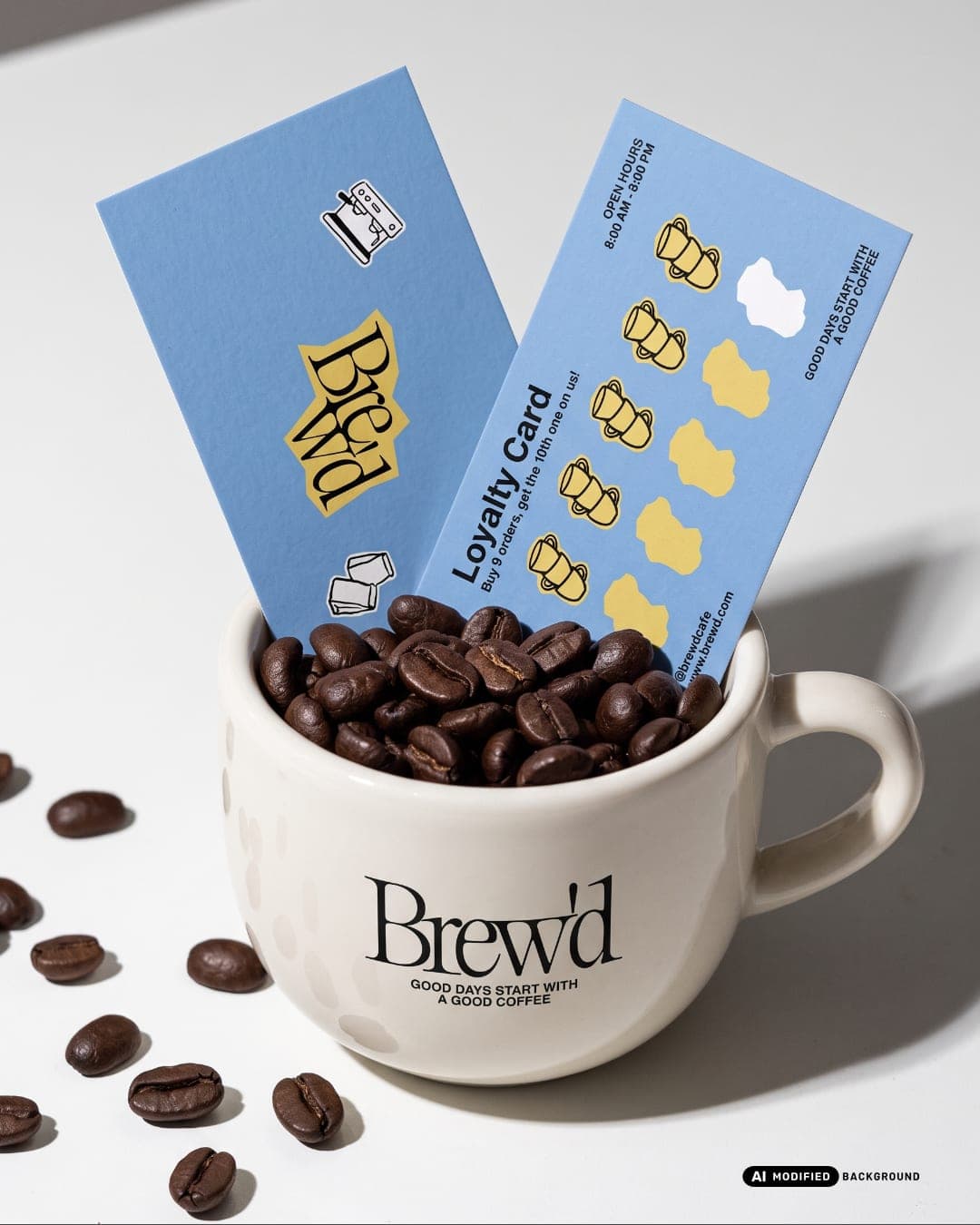 Brew'd – Food & Beverage identity by Faouzia.design, additional view 9 of 10, AI MODIFIED · background