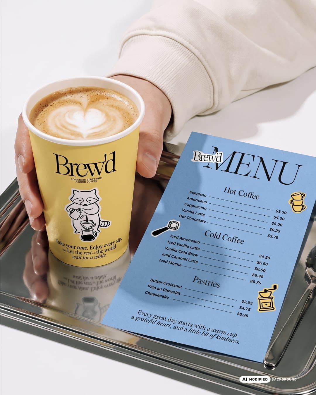 Brew'd – Food & Beverage identity by Faouzia.design, additional view 3 of 10, AI MODIFIED · background