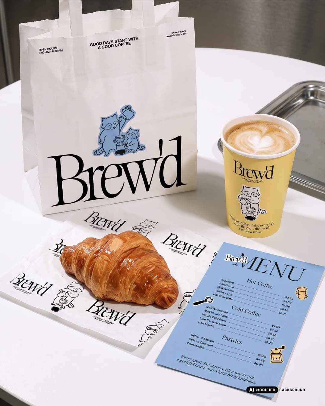 Brew'd – Food & Beverage identity by Faouzia.design, additional view 8 of 10, AI MODIFIED · background