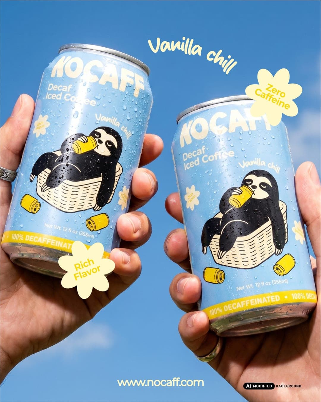 NOCAFF – Food & Beverage identity by Faouzia.design, additional view 3 of 10, AI MODIFIED · background