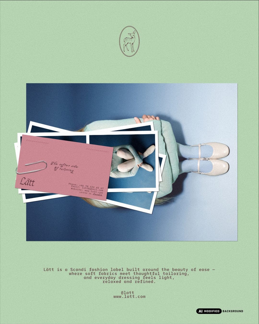 Lätt – Fashion & Apparel identity by Faouzia.design, additional view 2 of 10, AI MODIFIED · background