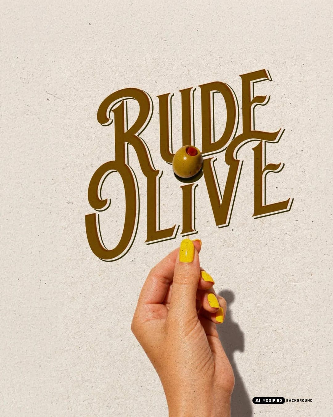 Rude Olive – Food & Beverage identity by Affogato Brand Design, additional view 5 of 6, AI MODIFIED · background