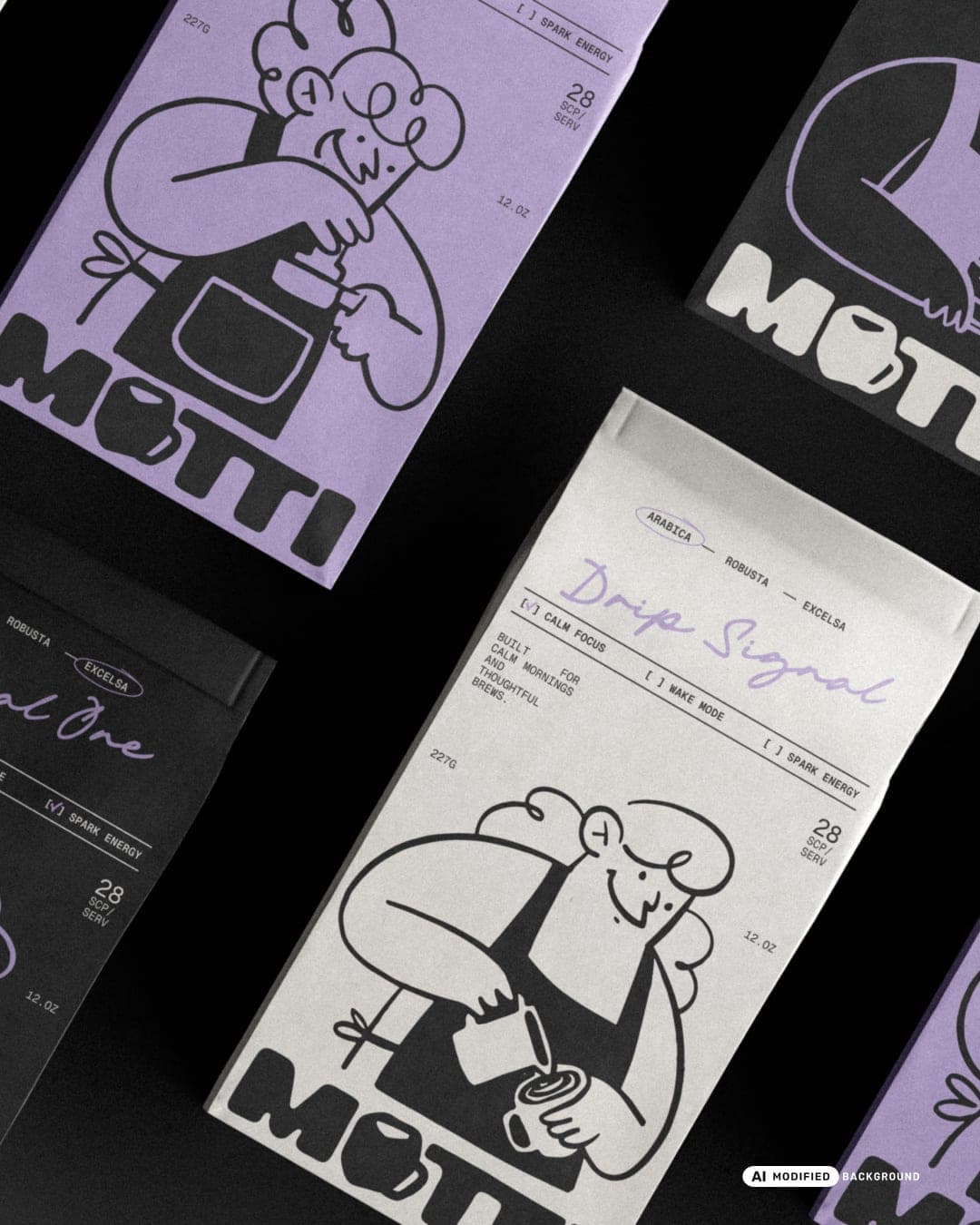 Motti – Food & Beverage identity by Studio Moara, additional view 2 of 8, AI MODIFIED · background