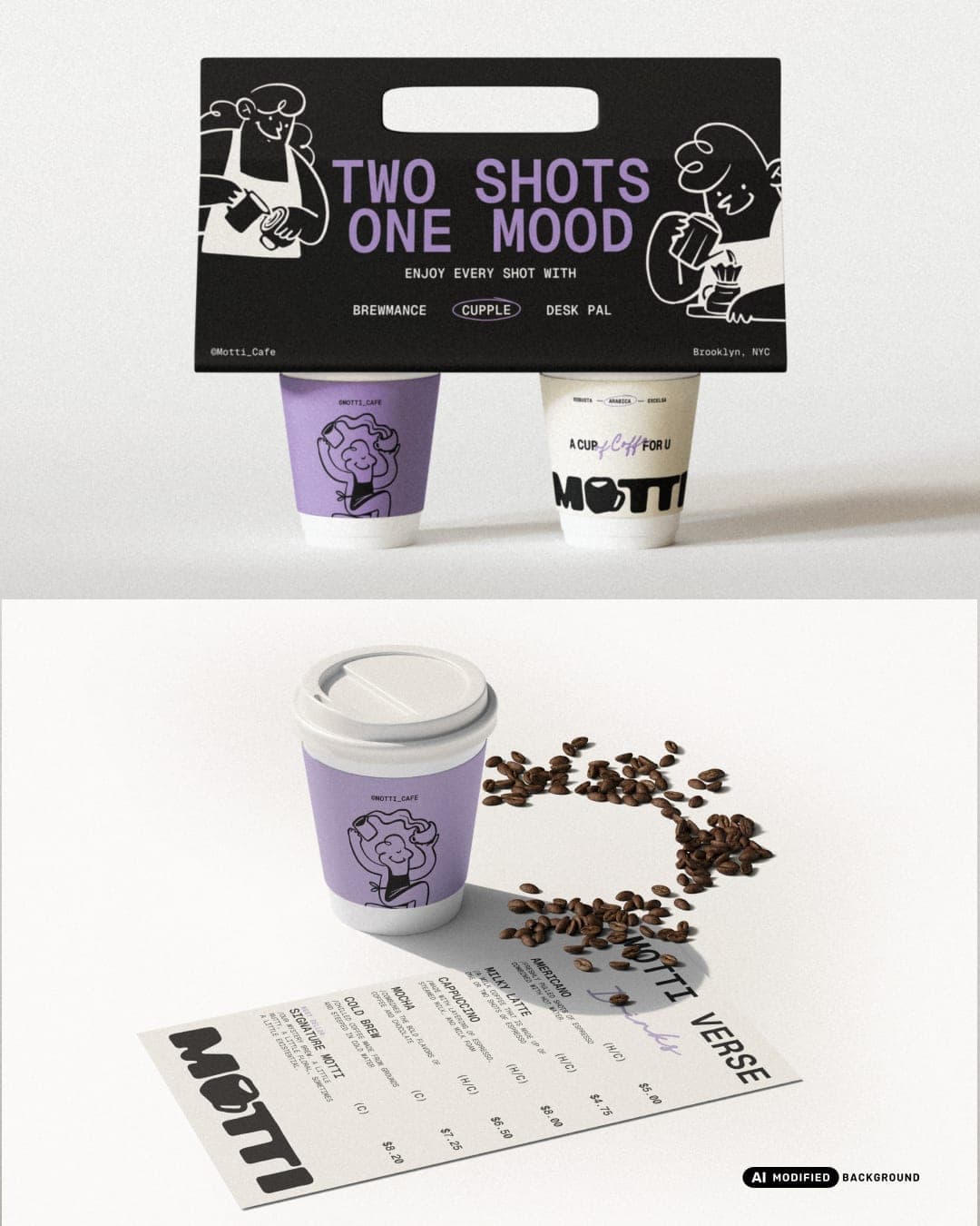 Motti – Food & Beverage identity by Studio Moara, additional view 5 of 8, AI MODIFIED · background
