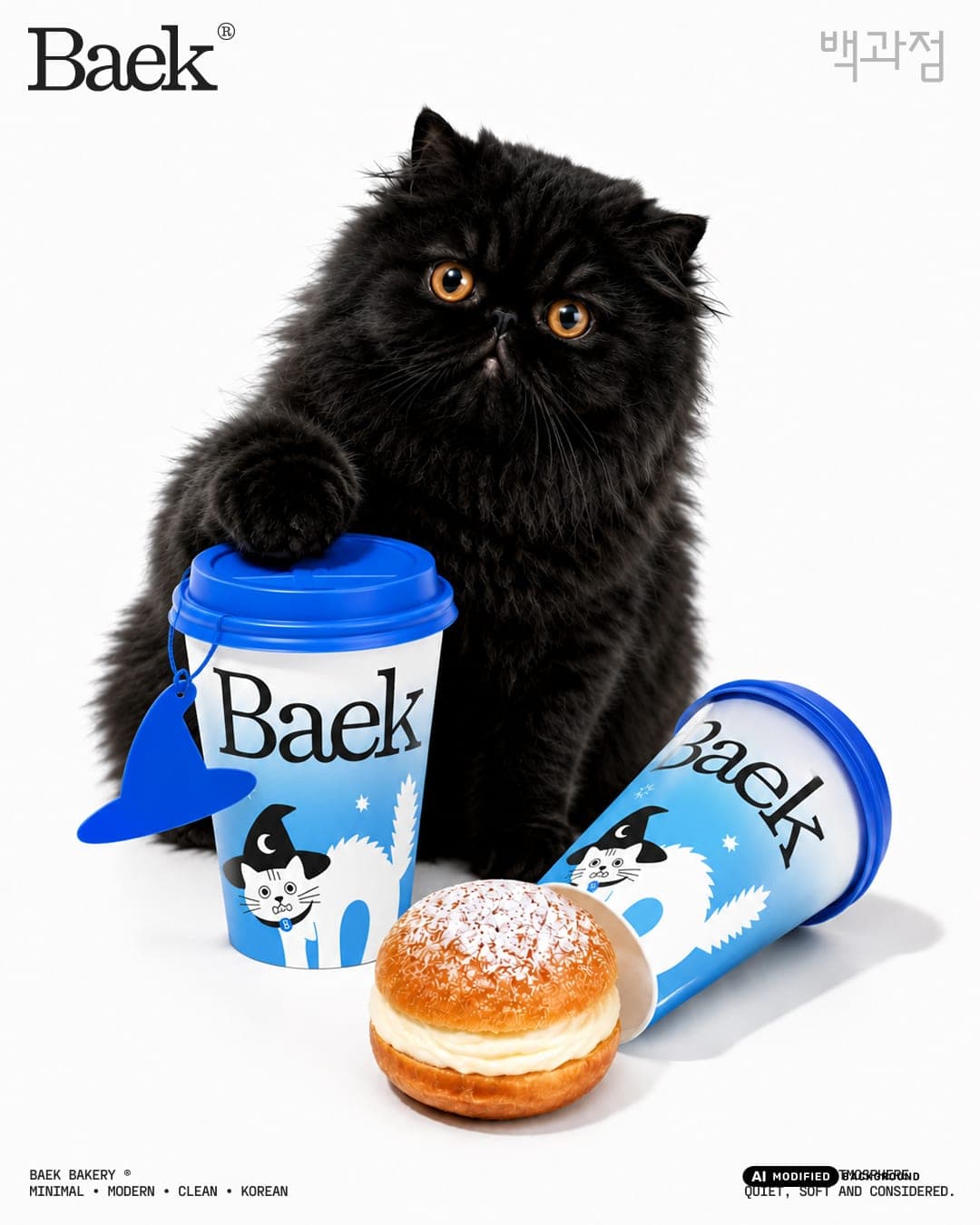 BAEK Bakery & Coffee – Food & Beverage identity by made.w.athaa, additional view 8 of 10, AI MODIFIED · background