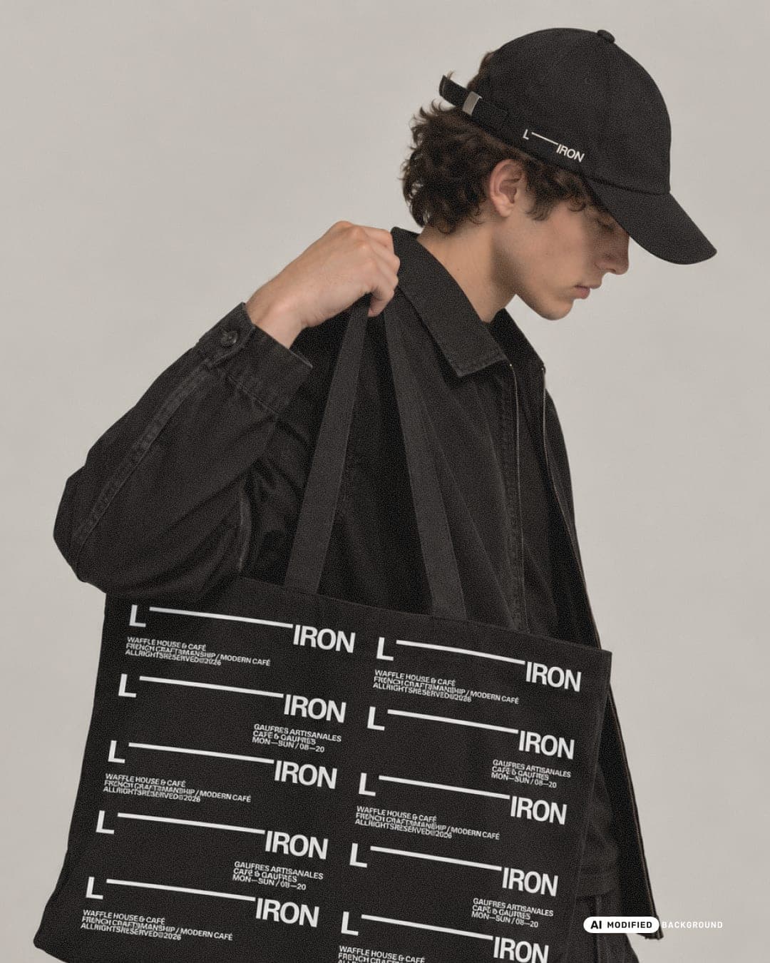 L'IRON Waffle & Cafe – Food & Beverage identity by made.w.athaa, additional view 9 of 10, AI MODIFIED · background